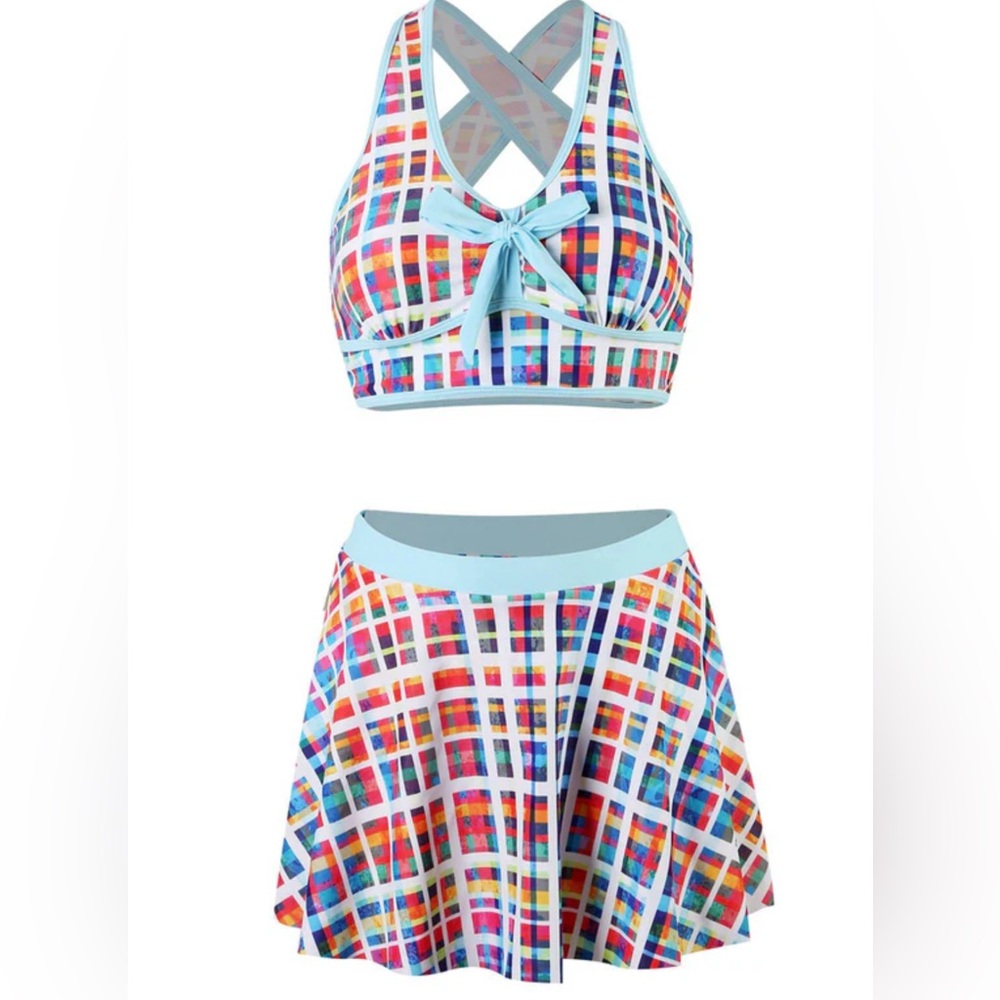 Colorful Plaid Two-Piece Set